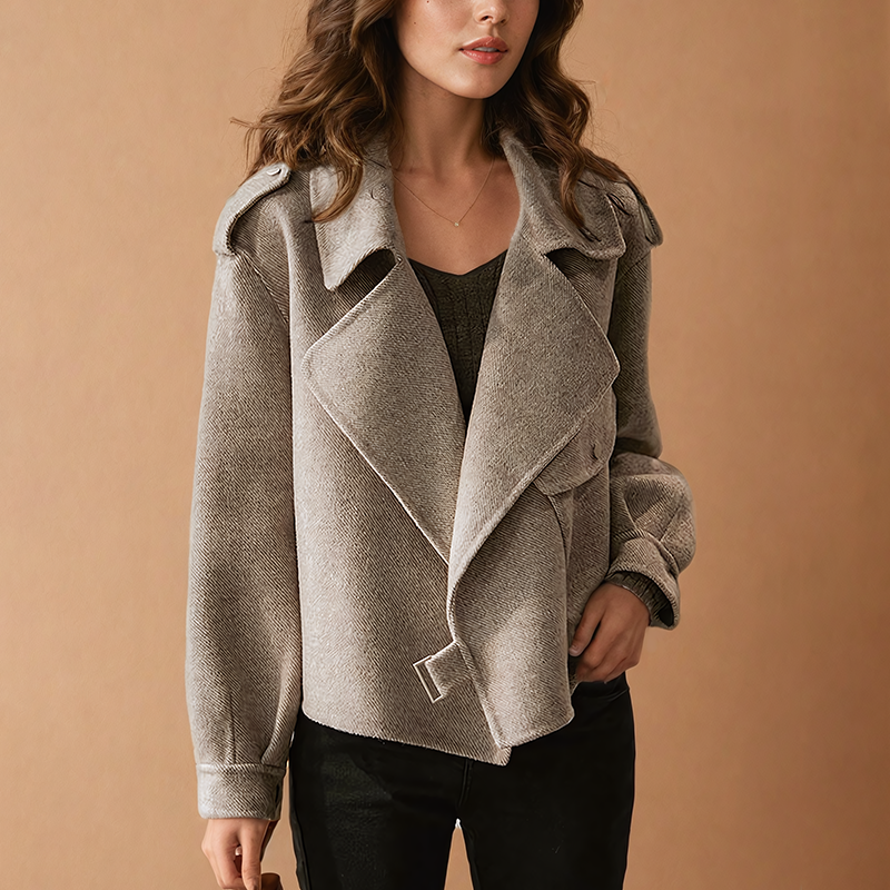 Veste Courte à Revers Femme