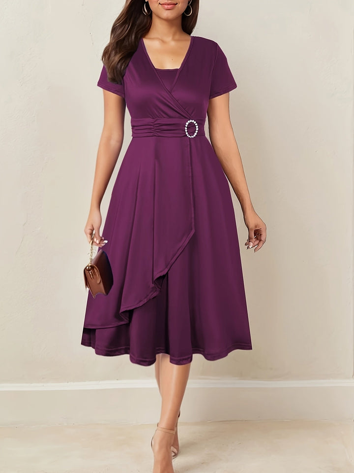 Robe Midi Cache-Cœur Ceinturée Femme