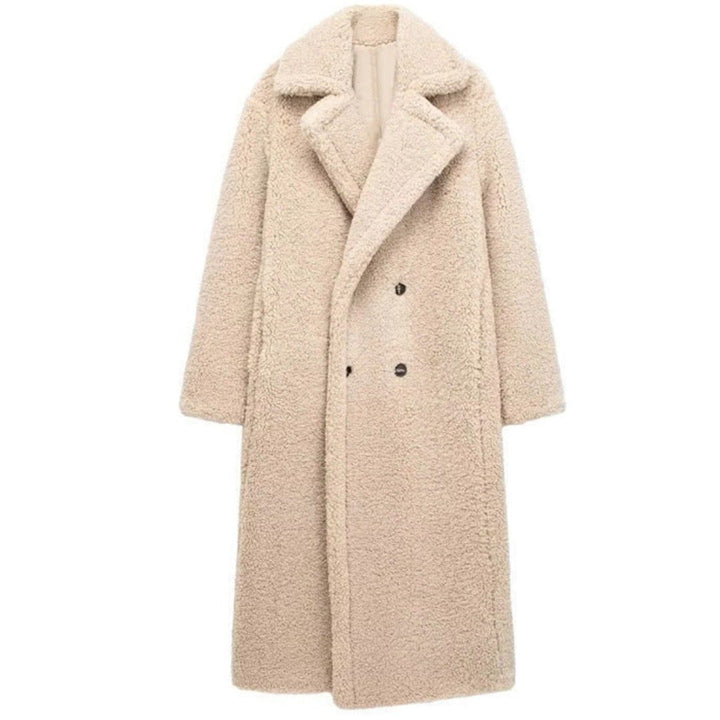 Manteau Long Effet Bouclé Femme