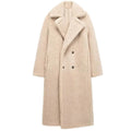 Manteau Long Effet Bouclé Femme