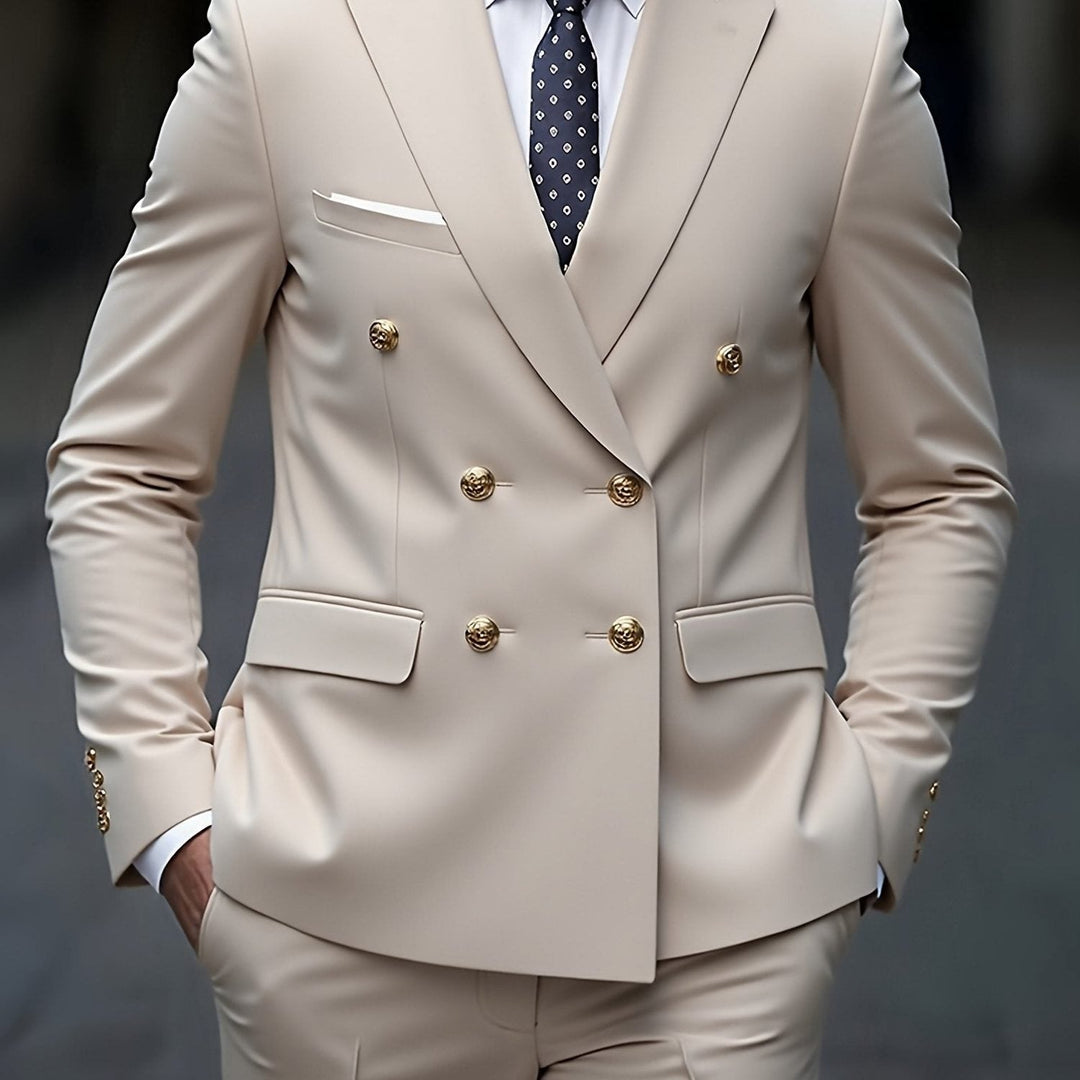 Costume Croisé à Double Boutonnage Homme