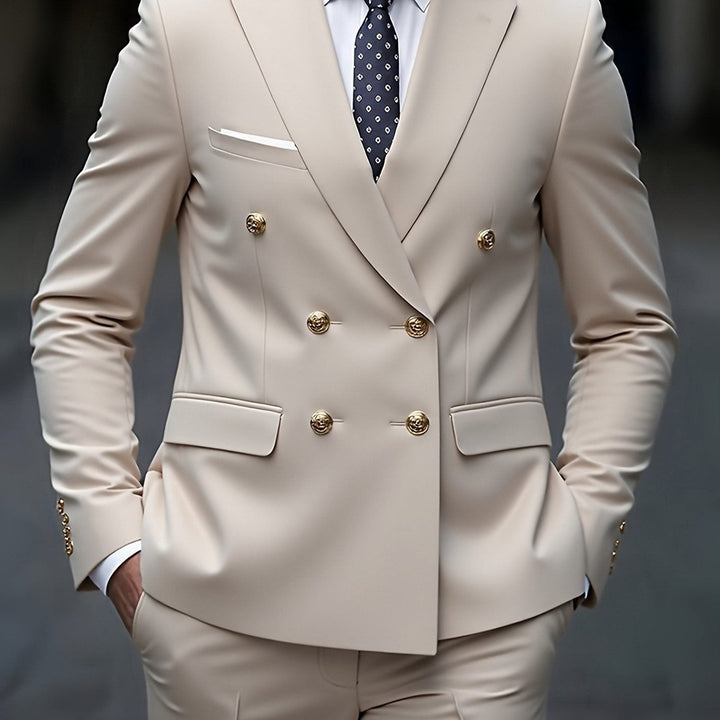 Costume Croisé à Double Boutonnage Homme