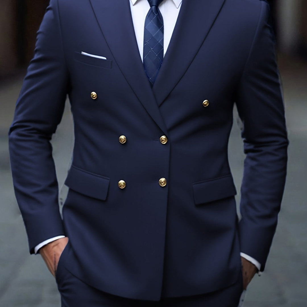 Costume Croisé à Double Boutonnage Homme