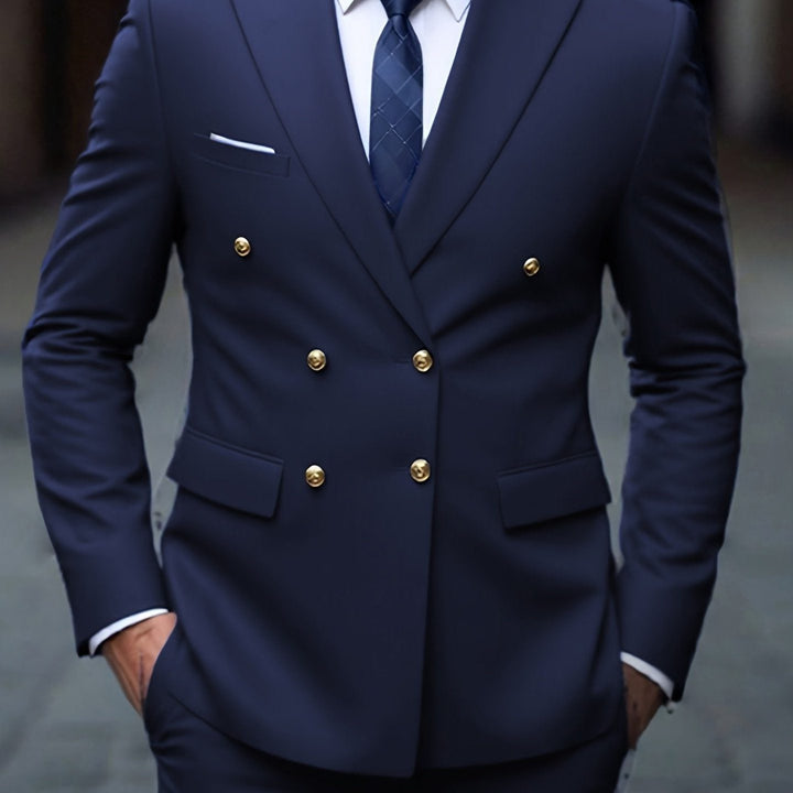 Costume Croisé à Double Boutonnage Homme