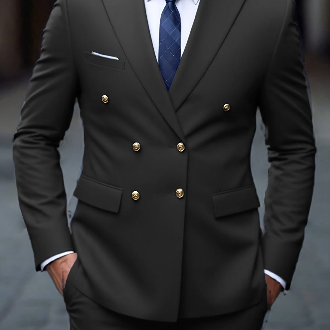 Costume Croisé à Double Boutonnage Homme