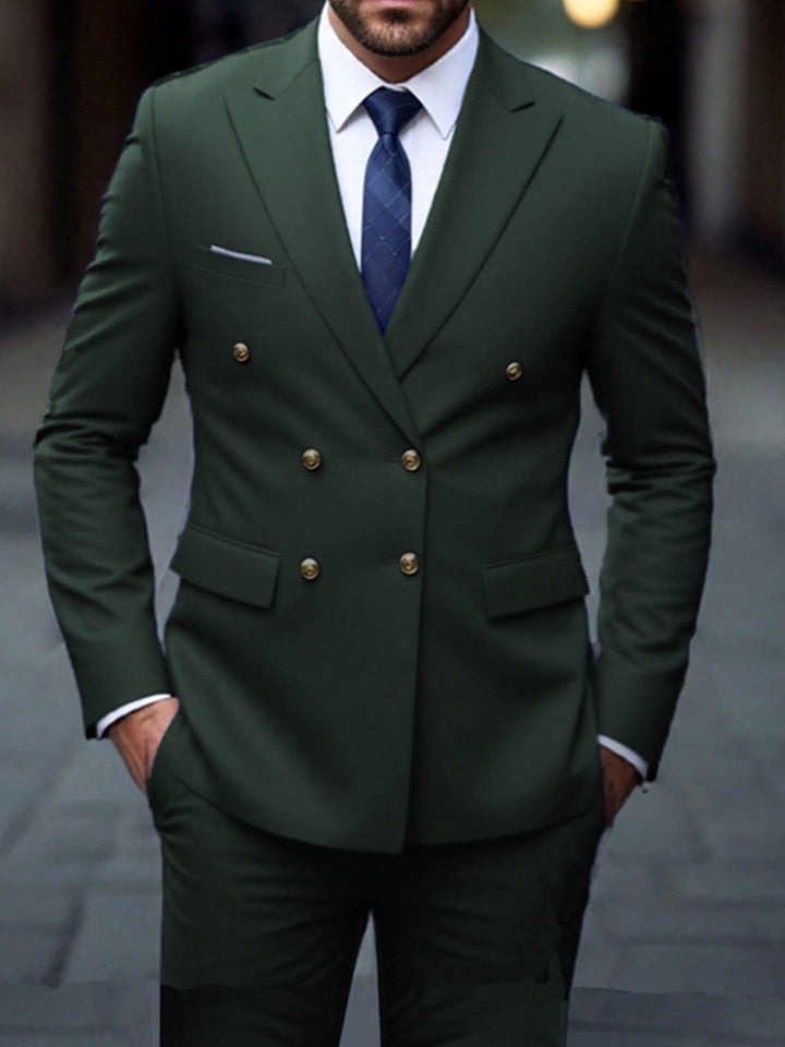 Costume Croisé à Double Boutonnage Homme