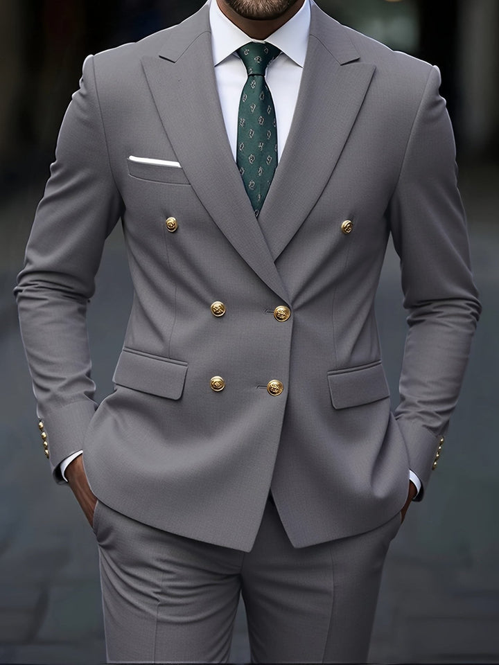 Costume Croisé à Double Boutonnage Homme
