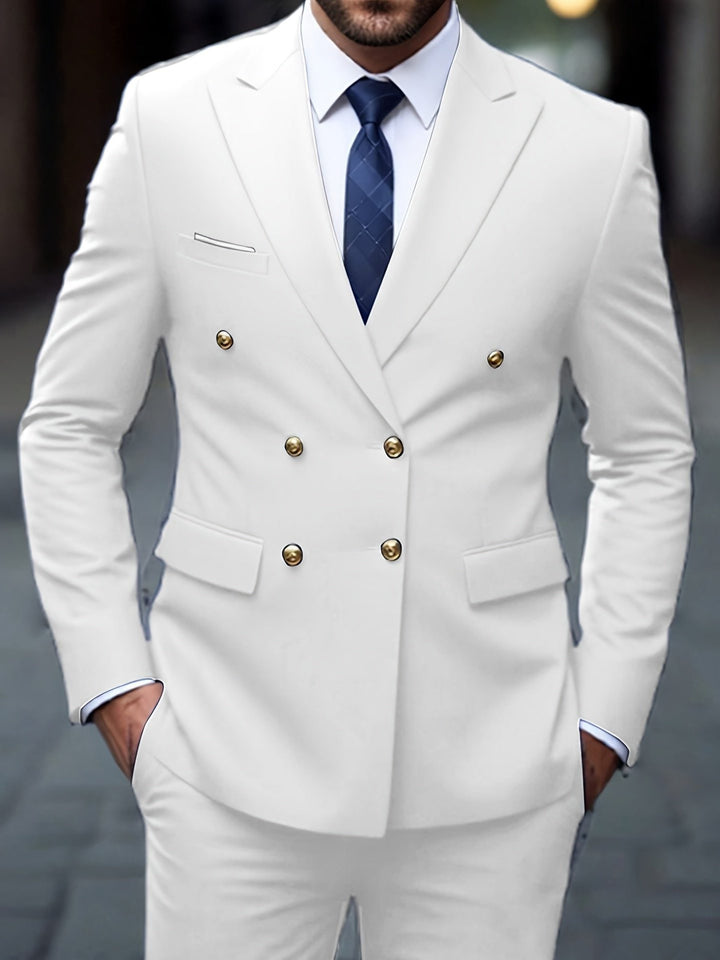 Costume Croisé à Double Boutonnage Homme