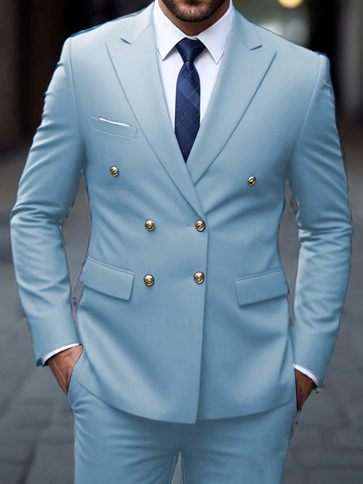 Costume Croisé à Double Boutonnage Homme