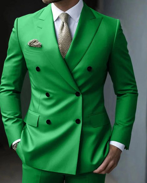 Costume Croisé à Revers Structurés Homme