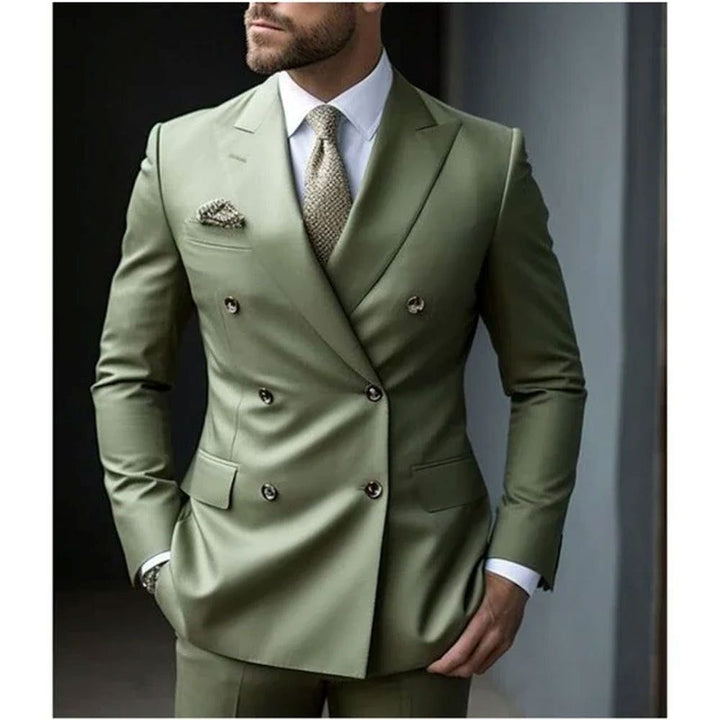 Costume Croisé à Revers Structurés Homme
