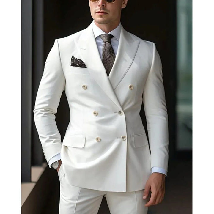 Costume Croisé à Revers Structurés Homme