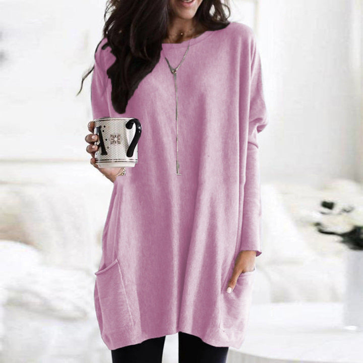 Robe à Col Zippé et Manches Longues Femme