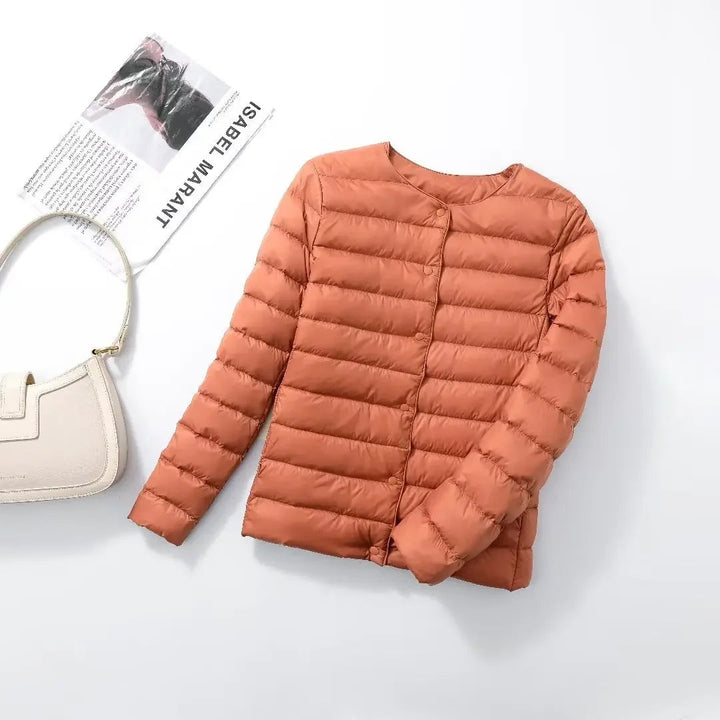 Veste Matelassée Courte À Boutons-Pression Femme