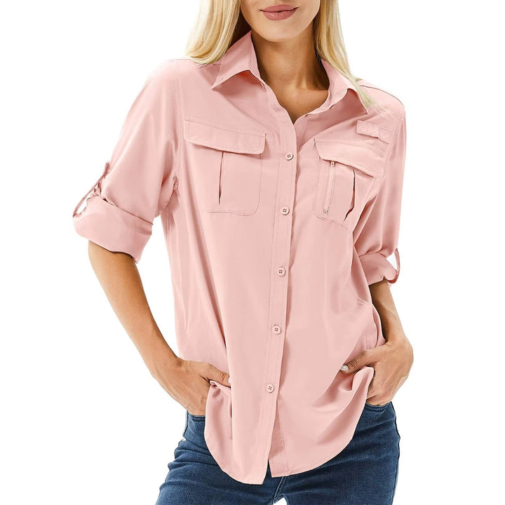 Chemise À Poches Et Manches Retroussables Femme
