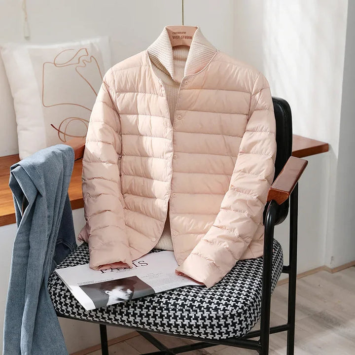 Veste Matelassée Courte À Boutons-Pression Femme