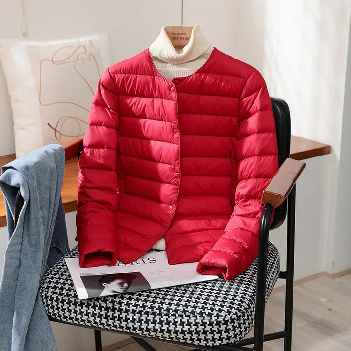 Veste Matelassée Courte À Boutons-Pression Femme