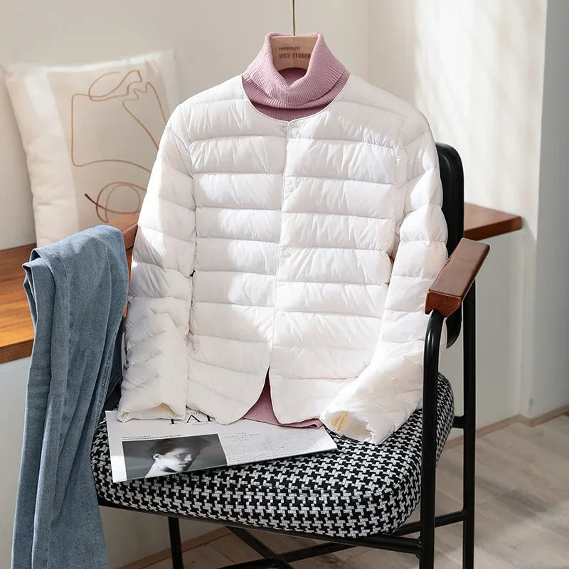 Veste Matelassée Courte À Boutons-Pression Femme