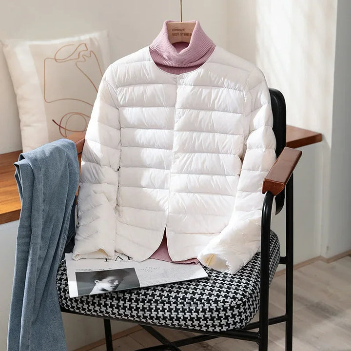 Veste Matelassée Courte À Boutons-Pression Femme