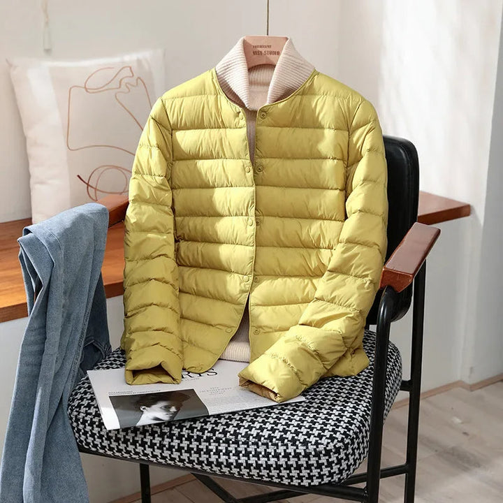 Veste Matelassée Courte À Boutons-Pression Femme