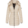 Women's long hooded puffer jacket