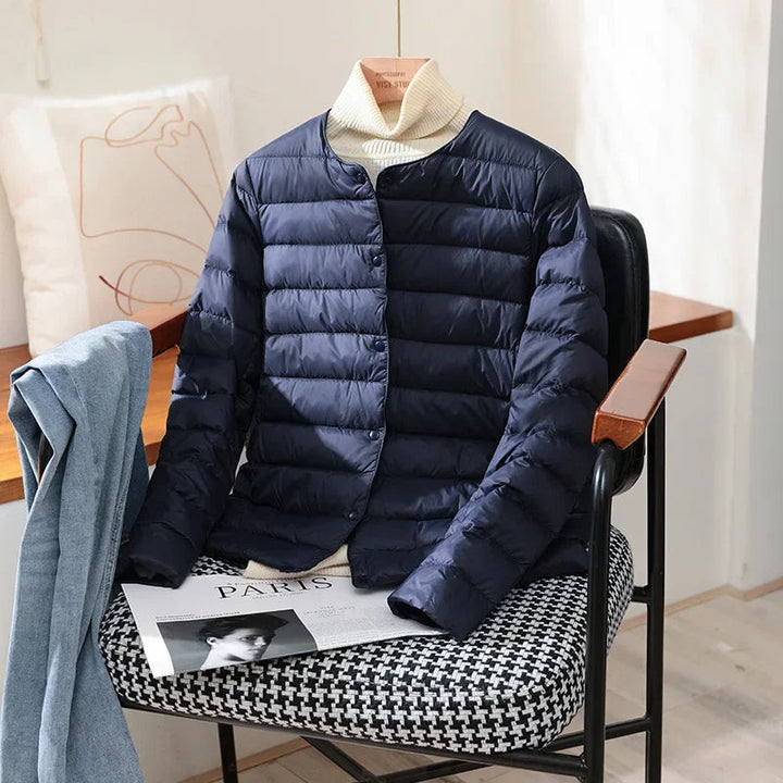 Veste Matelassée Courte À Boutons-Pression Femme
