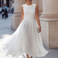Robe Midi Drapée Sans Manches Femme
