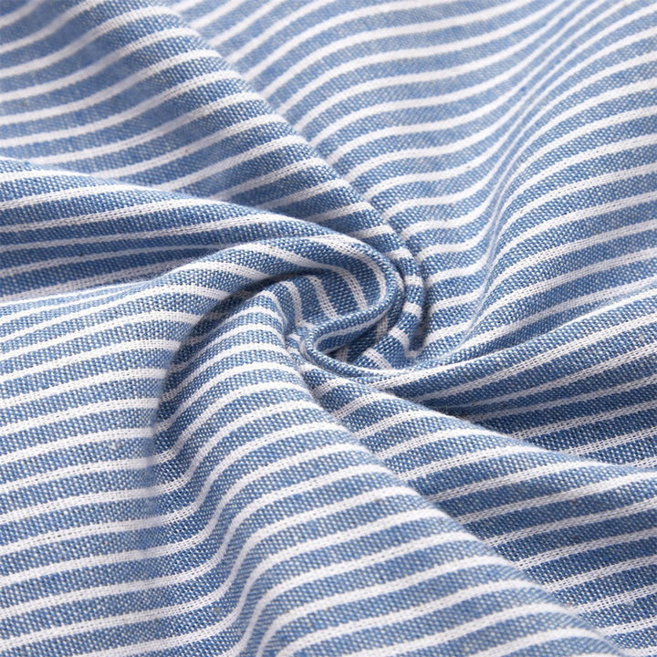 Robe Midi Rayée à Manches Courtes Femme