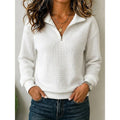 Pull à Col Zippé et Manches Longues Femme