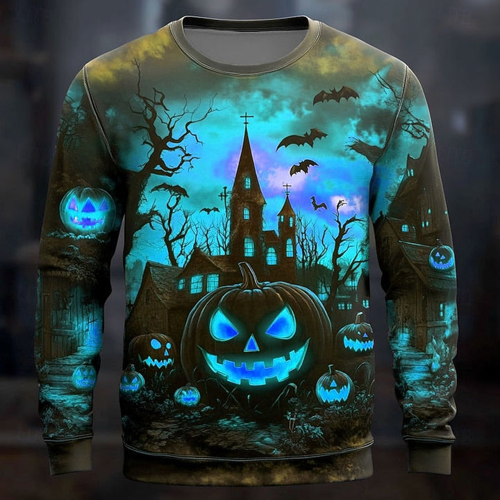 Sweat Halloween Imprimé Citrouilles Homme