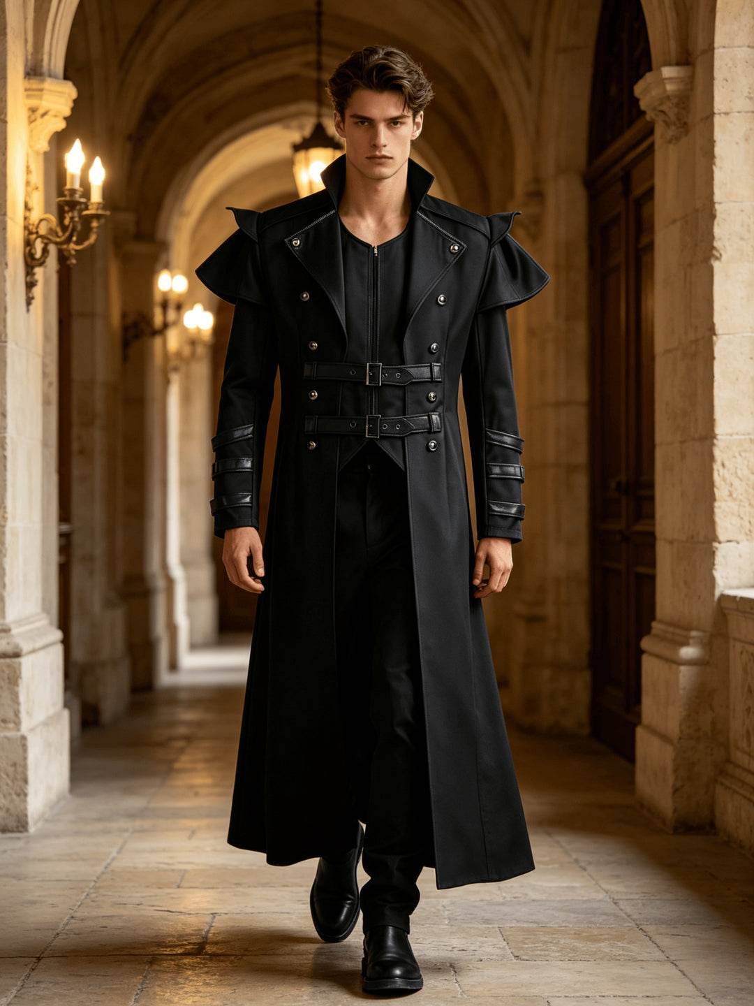 Veste Steampunk Halloween à Col Montant Homme