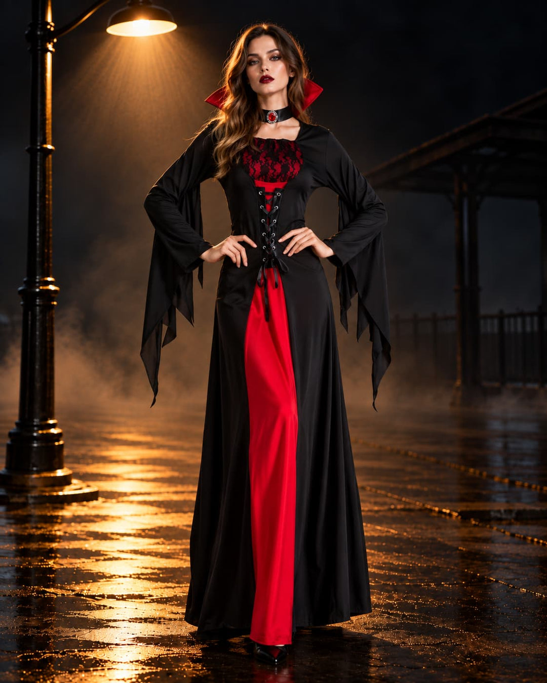 Déguisement Vampire Halloween Robe Longue Femme