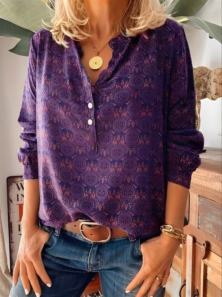 Blouse Imprimée Boutonnée Femme