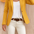 Blazer Cintré à Col Tailleur Femme