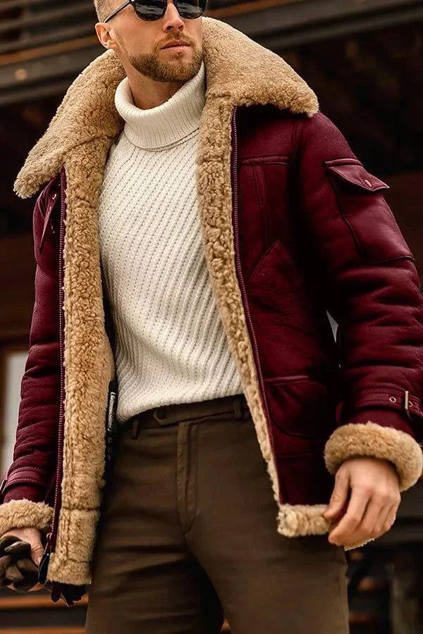 Blouson Court à Col Duveteux Homme