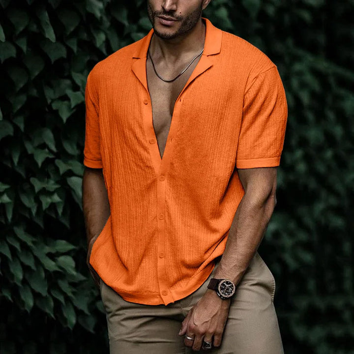 Chemise Texturée Manches Courtes Homme