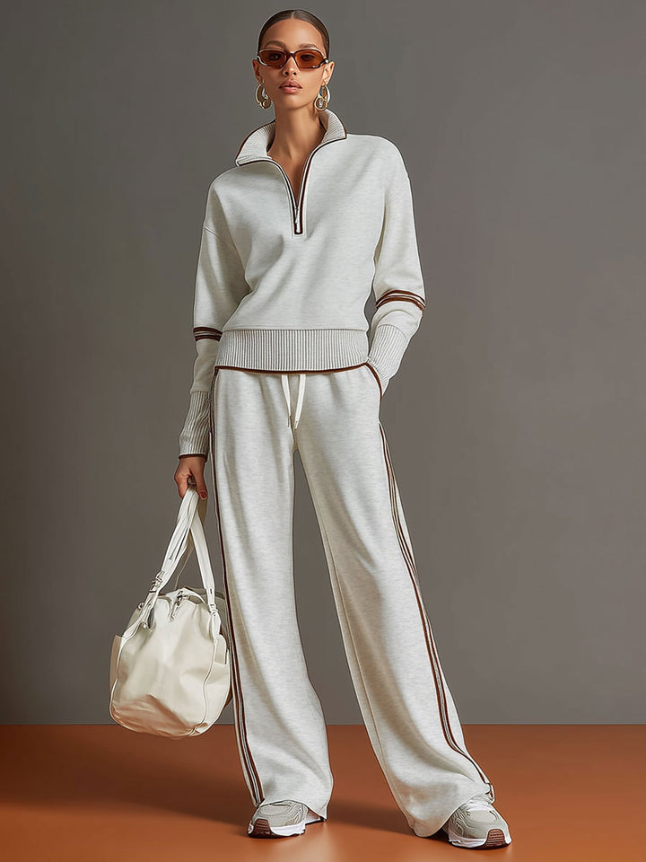 Ensemble avec Pull Zippé et Pantalon Femme