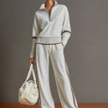 Women's Set with Zip-Up Sweater and Trousers