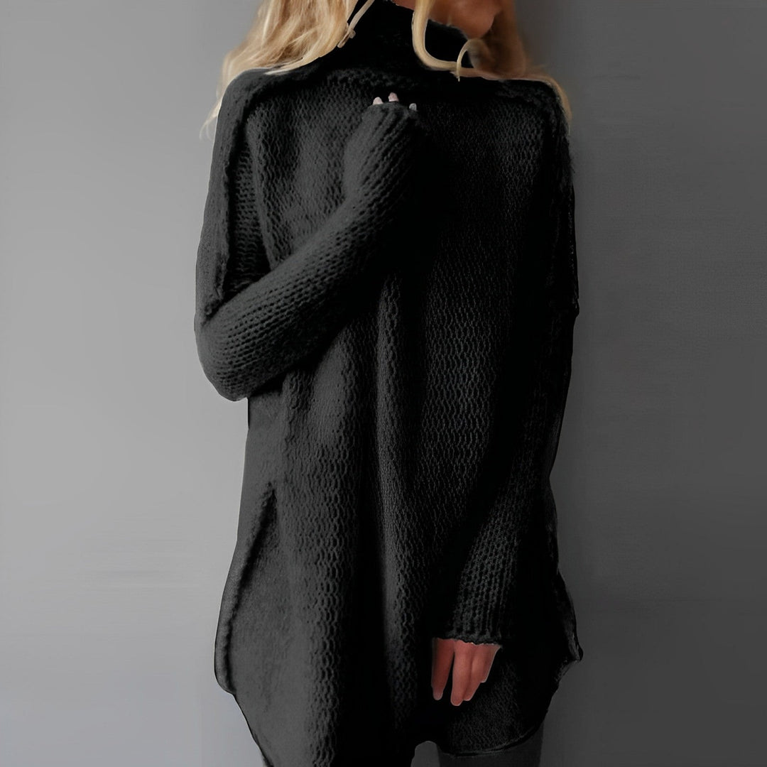 Pull Tunique Oversize en Maille Ajourée Femme