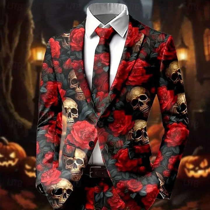 Blazer Halloween Imprimé Crânes et Roses Homme