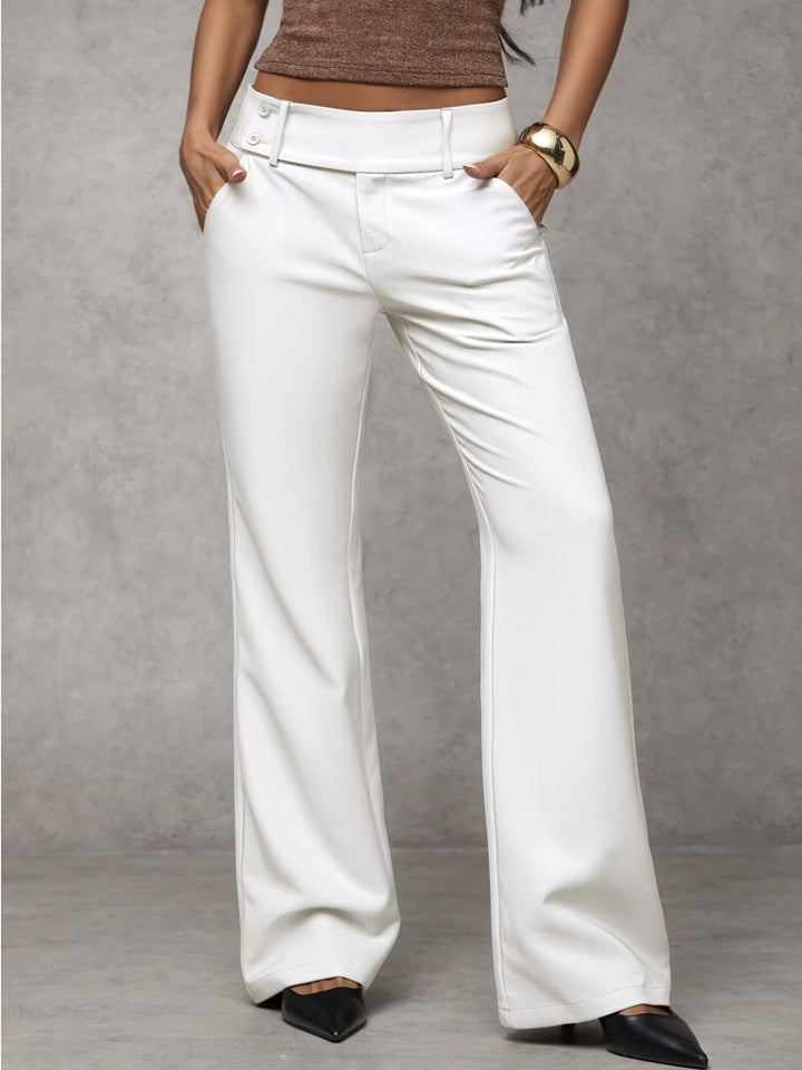 Pantalon Large Taille Haute Femme