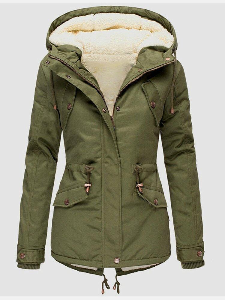 Parka À Capuche Taille Ajustable Femme