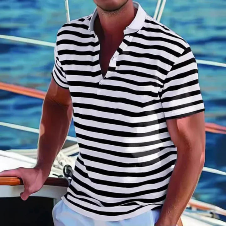 Polo Rayé Manches Courtes Homme