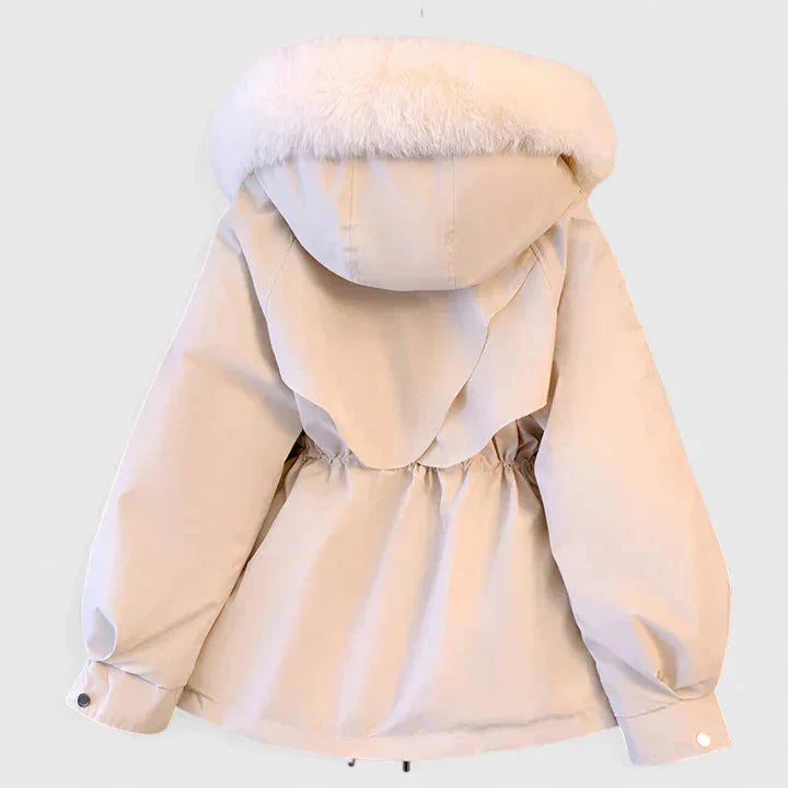Parka Courte à Capuche et Taille Ajustable Femme