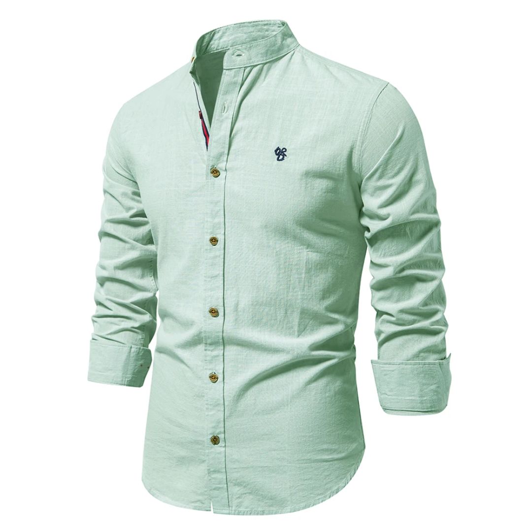 Chemise Col Mao Manches Longues Homme