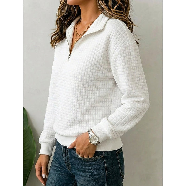 Pull à Col Zippé et Manches Longues Femme