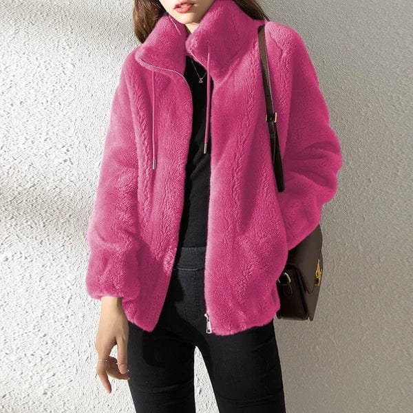 Veste Courte Zippée À Col Montant Femme