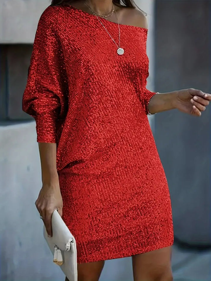 Robe Courte à Sequins Femme