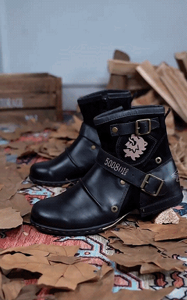 Bottines à Brides Style Motard Homme