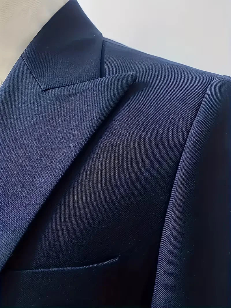 Costume Avec Gilet Croisé Et Revers Pointus Homme